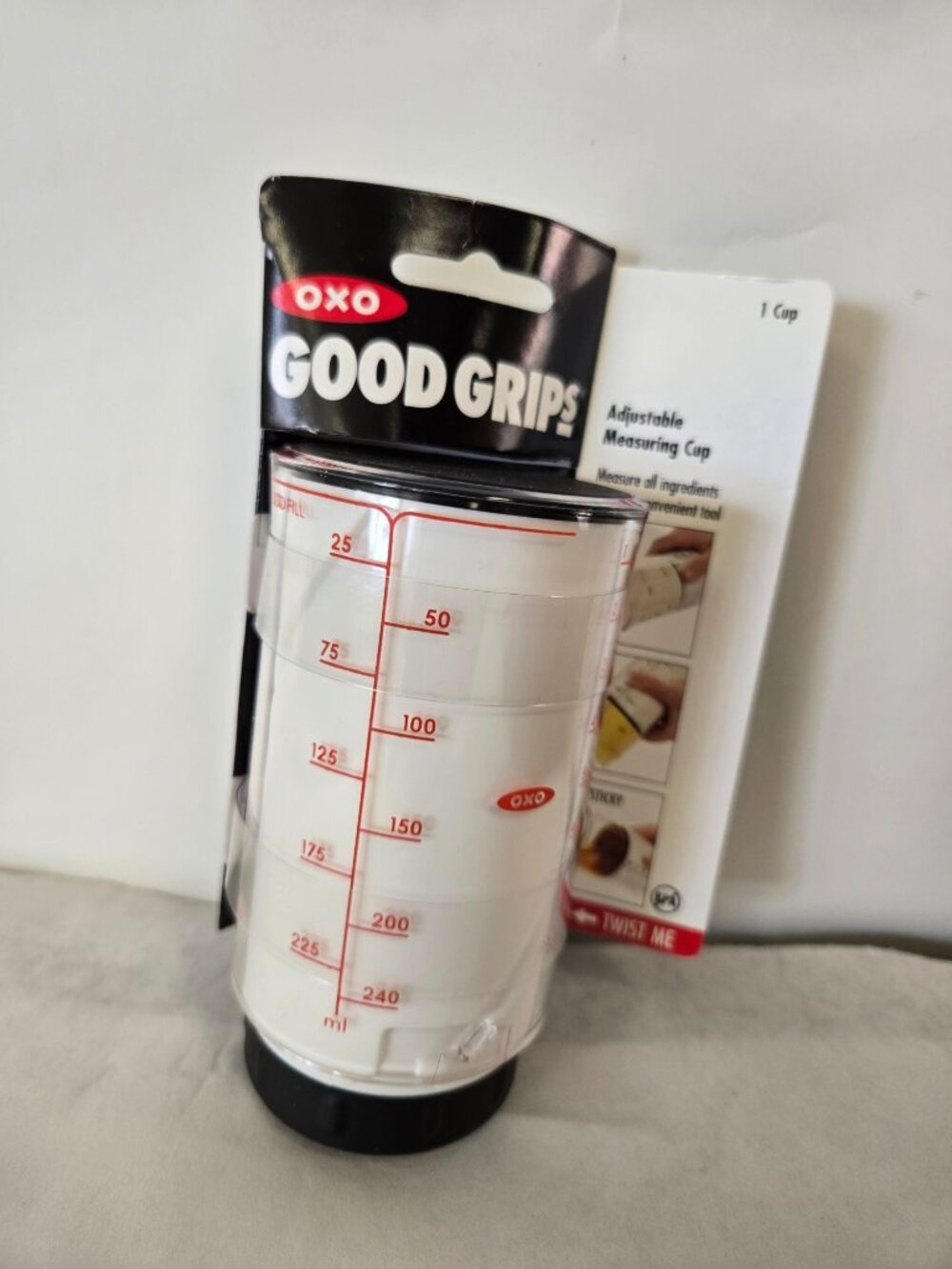 OXO Good Grips All-Purpose 1 Cup Adjustable Measuring Cup Wet Dry Silicone Baker